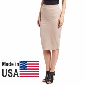 Women Elegant Pencil Skirt, DSK-300, Khaki